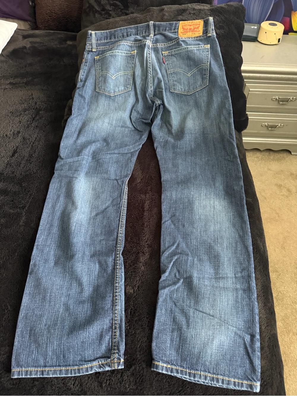 Levi's Men's 514 Blue Straight-Leg Jeans with Classic Back Pockets 34 x 34